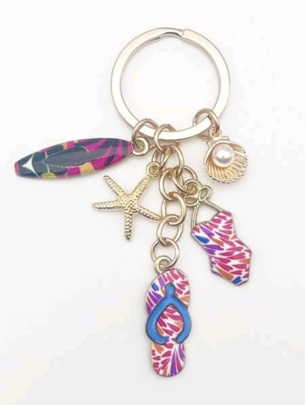 Beach Theme Bag Charm/ Keychain NEW